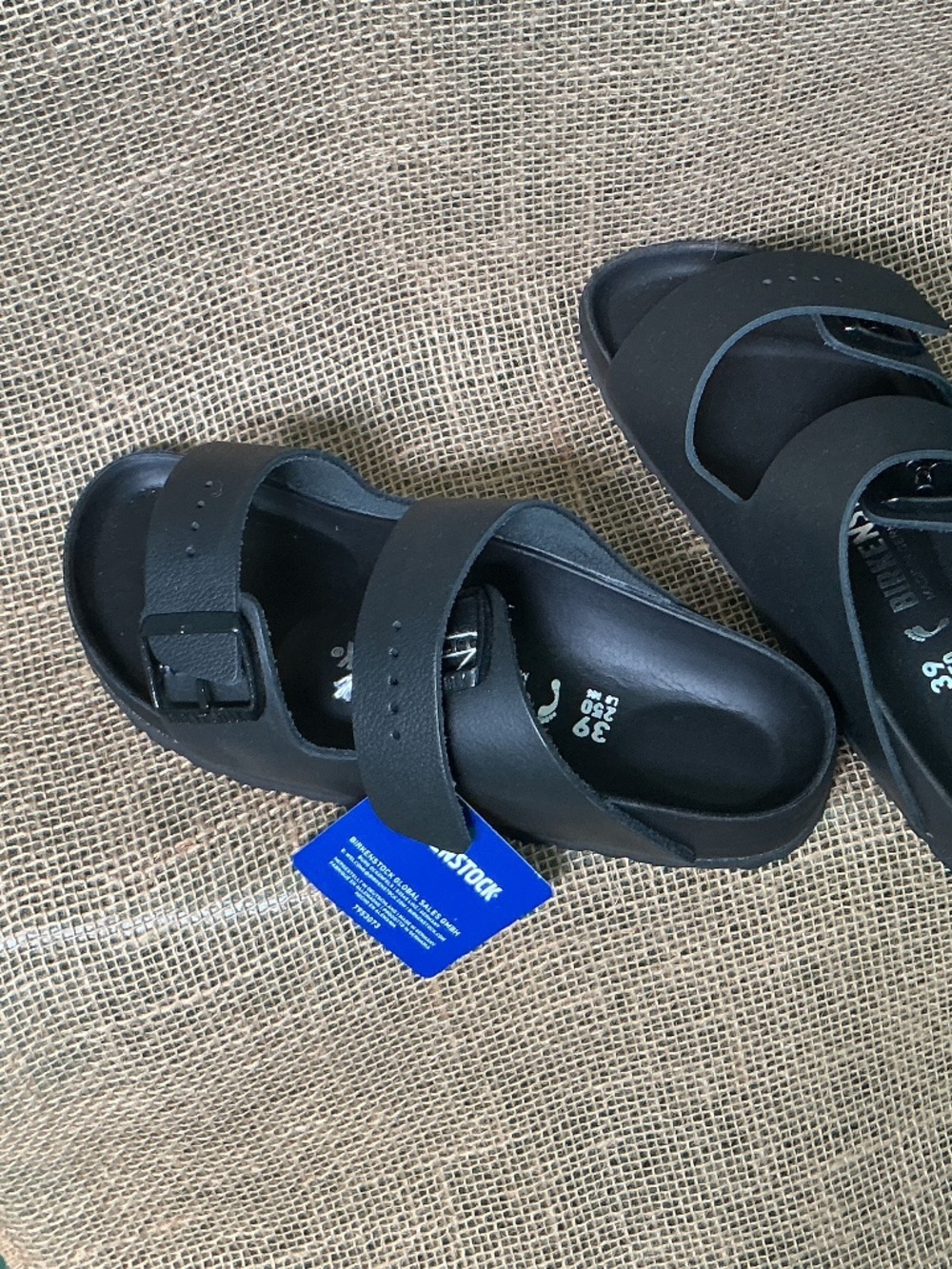 Birkenstock Black Leather Arizona Sandal Size 8 New in Box